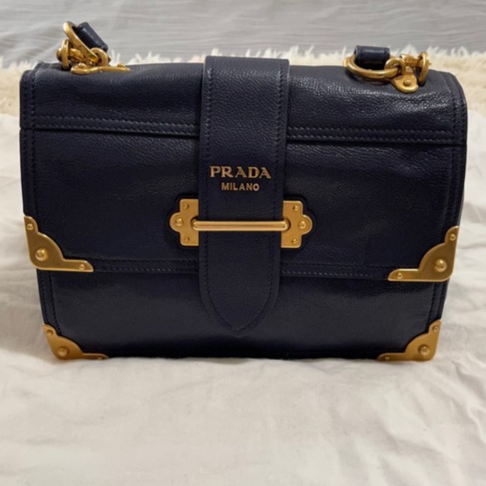 New Authentic Prada Glace Calf Soft Cahier Shoulder Bag